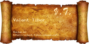 Valent Tibor névjegykártya